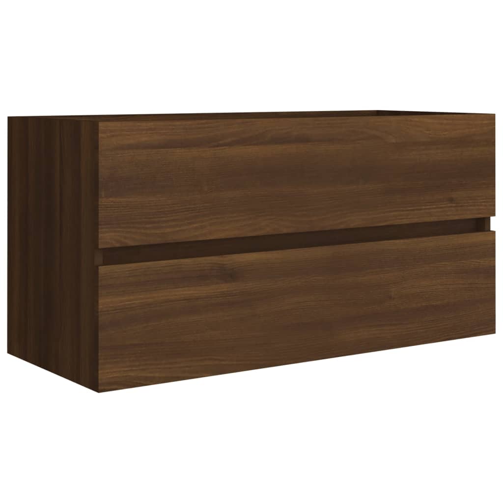 Wastafelkast 90X38,5X45 Cm Bewerkt Hout Bruineikenkleurig