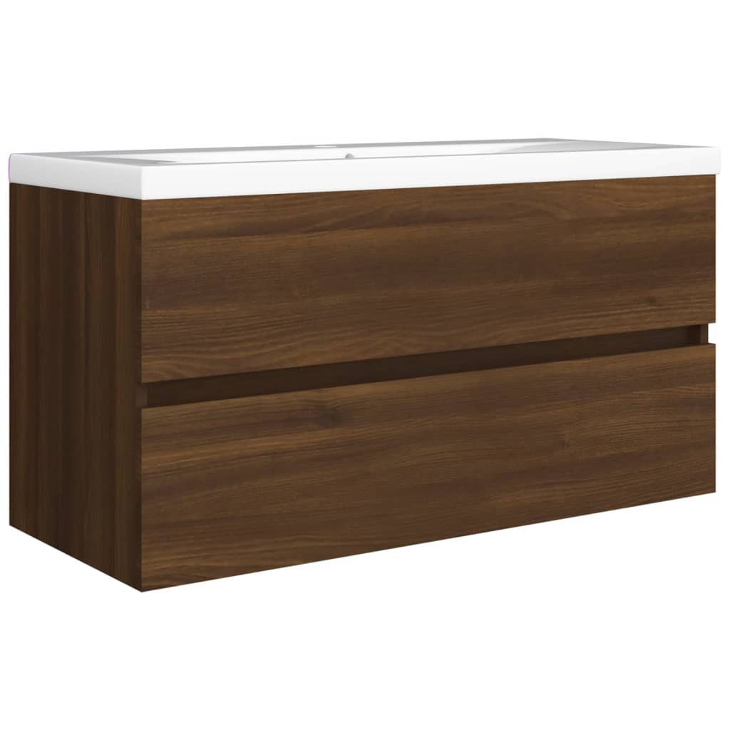 Wastafelkast 90X38,5X45 Cm Bewerkt Hout Bruineikenkleurig