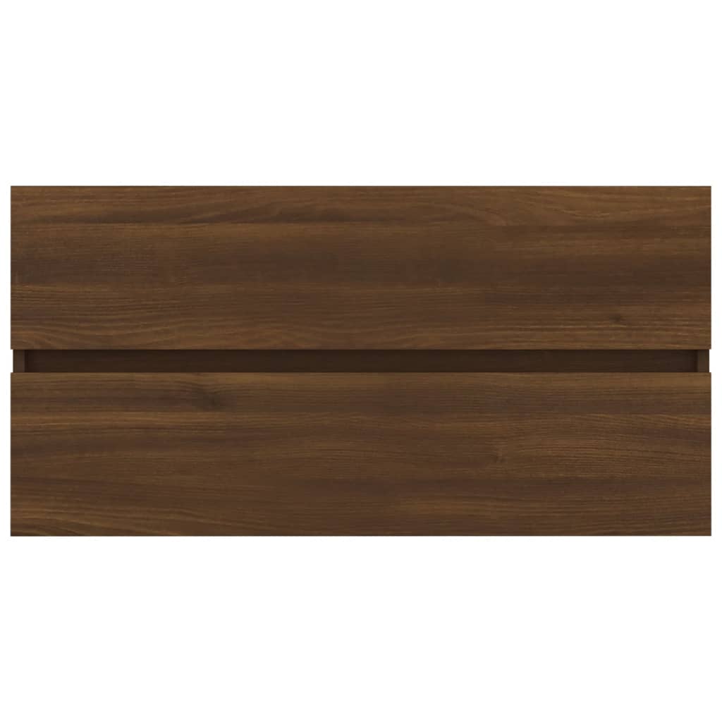 Wastafelkast 90X38,5X45 Cm Bewerkt Hout Bruineikenkleurig