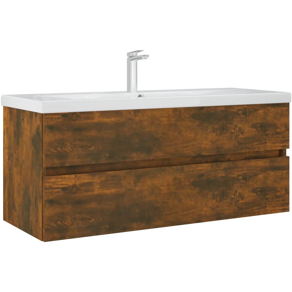 Wastafelkast 100X38,5X45 Cm Bewerkt Hout Gerookt Eikenkleurig