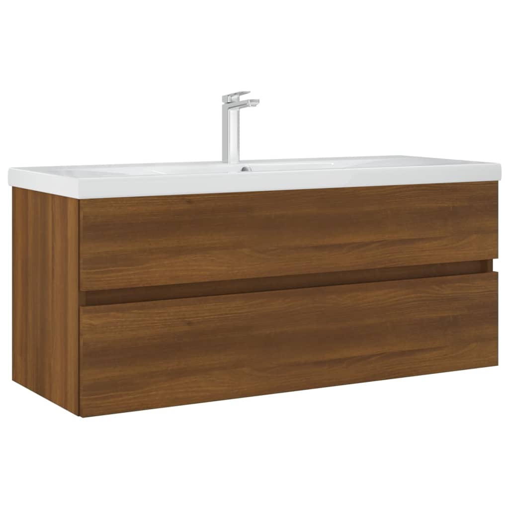 Wastafelkast 100X38,5X45 Cm Bewerkt Hout Bruineikenkleurig