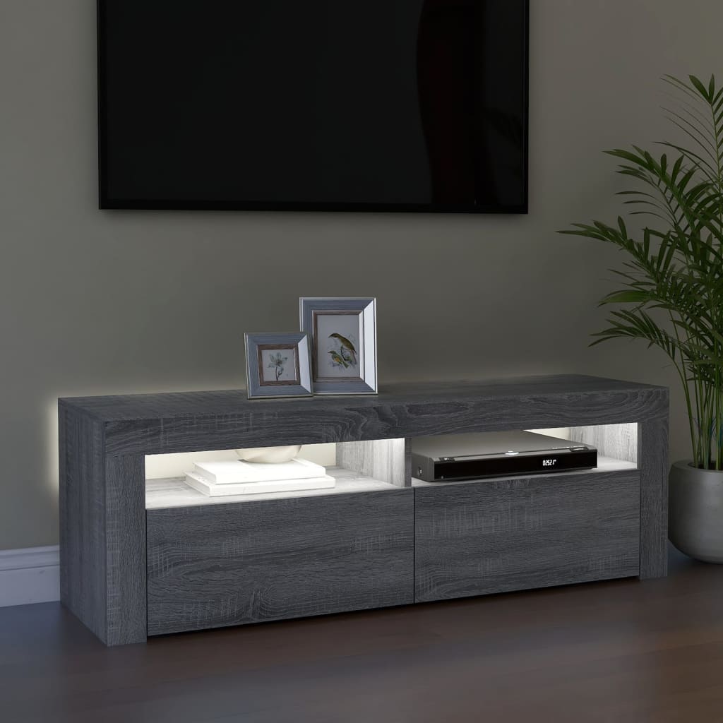 Tv-Meubel Met Led-Verlichting 120X35X40 Cm Grijs