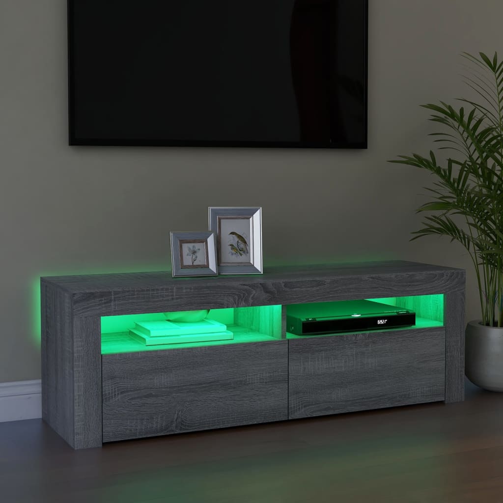Tv-Meubel Met Led-Verlichting 120X35X40 Cm Grijs