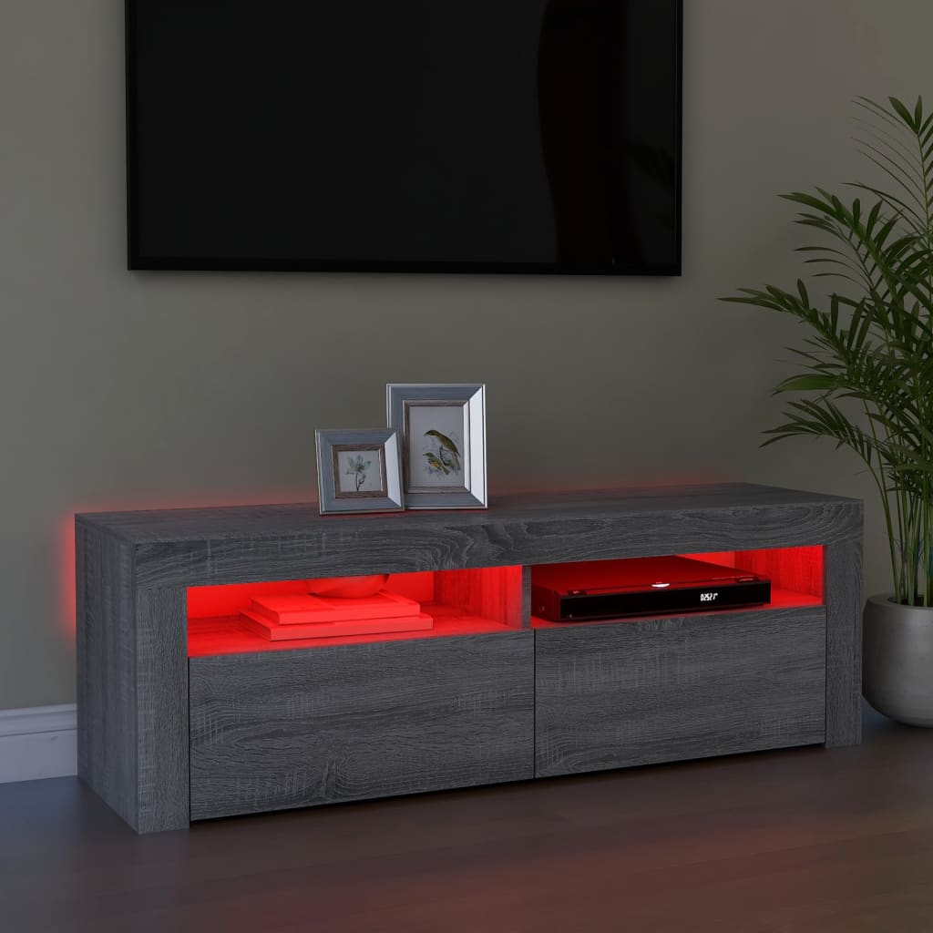 Tv-Meubel Met Led-Verlichting 120X35X40 Cm Grijs