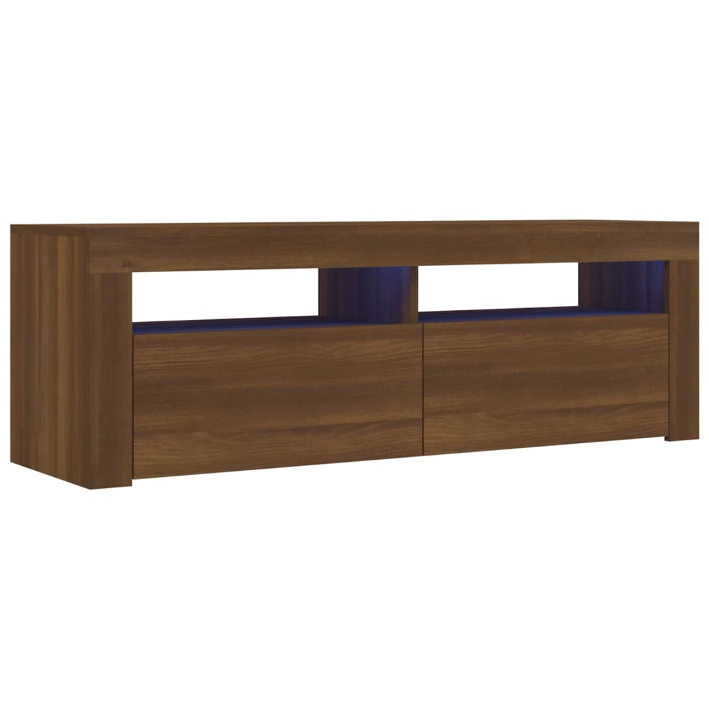 Tv-Meubel Met Led-Verlichting 120X35X40 Cm Bruin Eikenkleurig