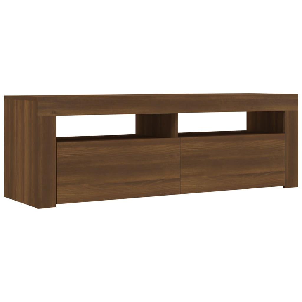 Tv-Meubel Met Led-Verlichting 120X35X40 Cm Bruin Eikenkleurig