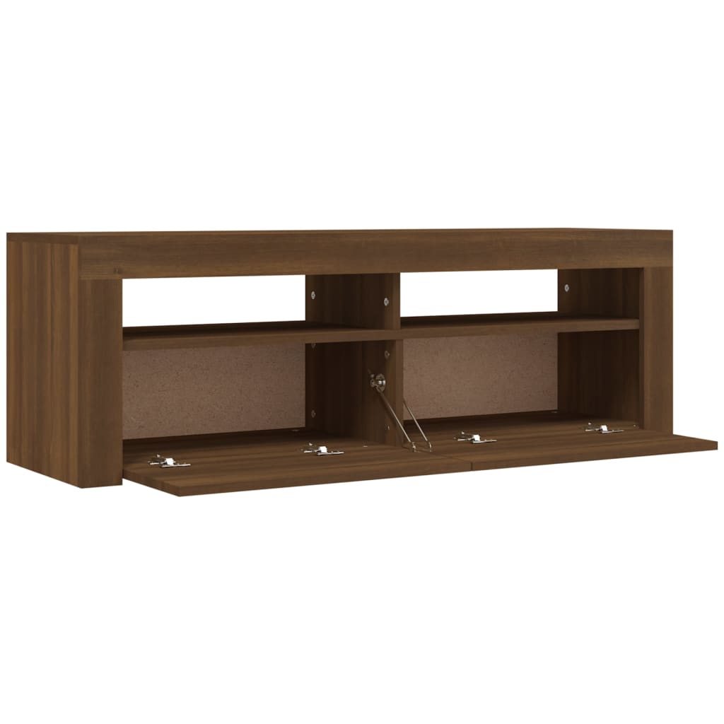 Tv-Meubel Met Led-Verlichting 120X35X40 Cm Bruin Eikenkleurig