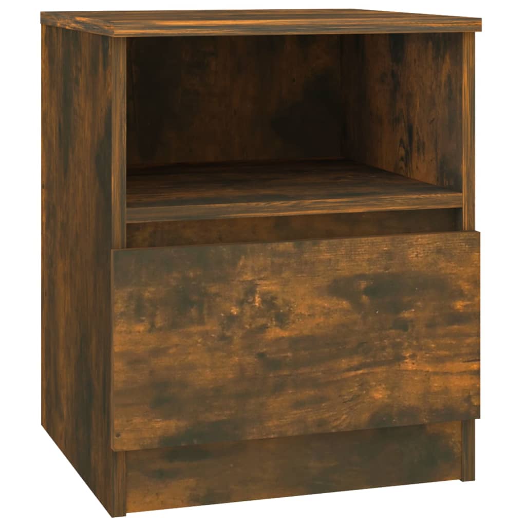 Nachtkastje 40X40X50 Cm Bewerkt Hout Gerookt Eikenkleurig