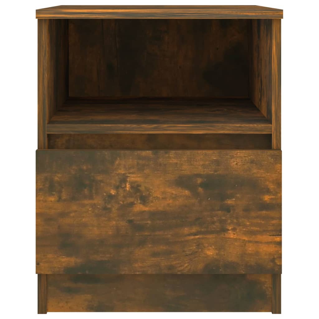 Nachtkastje 40X40X50 Cm Bewerkt Hout Gerookt Eikenkleurig