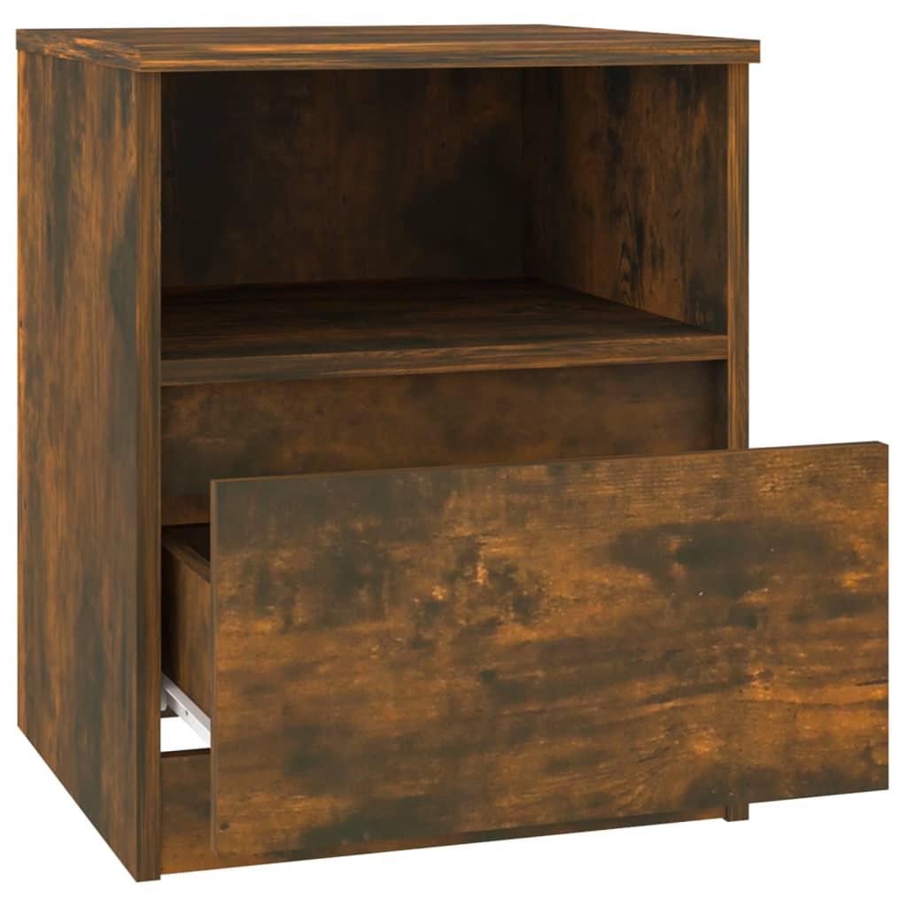 Nachtkastje 40X40X50 Cm Bewerkt Hout Gerookt Eikenkleurig