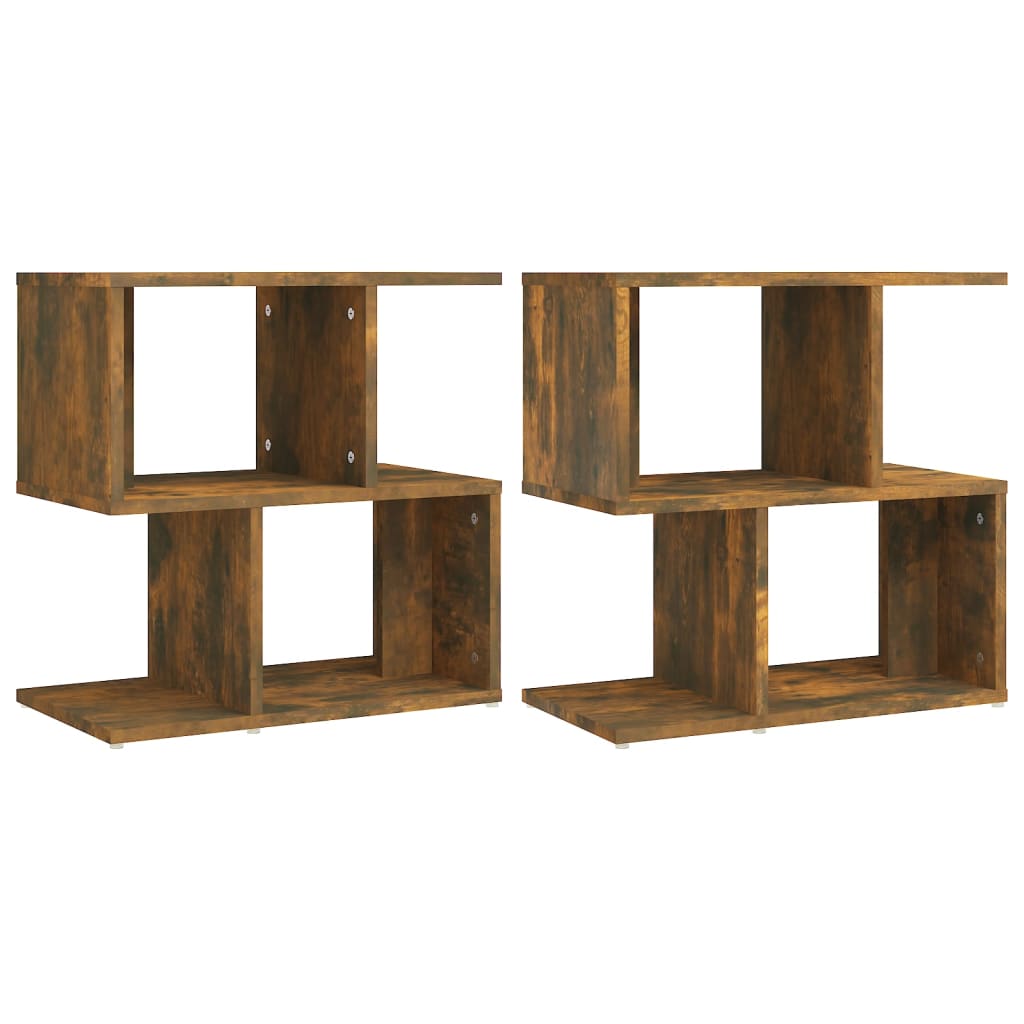 Nachtkastjes 2 St 50X30X51,5 Cm Bewerkt Hout Gerookt Eikenkleur