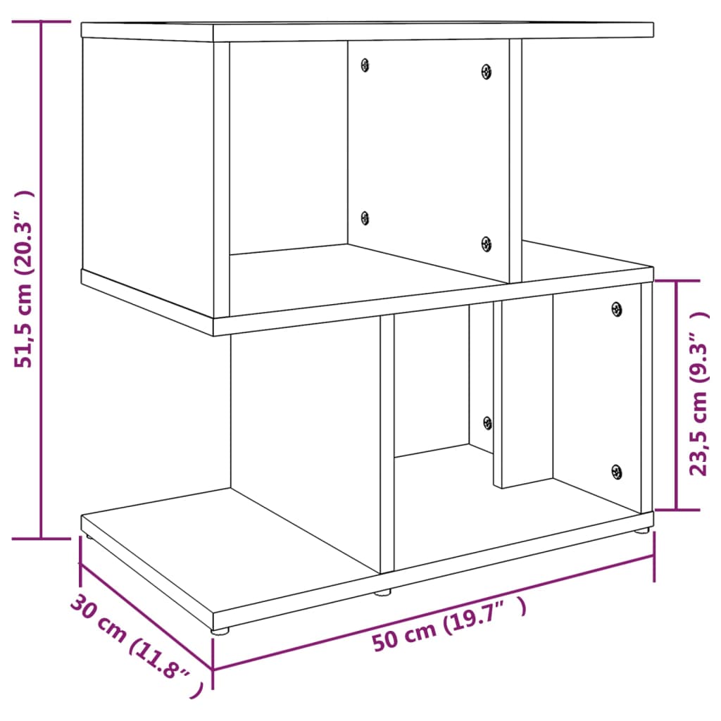 Nachtkastjes 2 St 50X30X51,5 Cm Bewerkt Hout Gerookt Eikenkleur