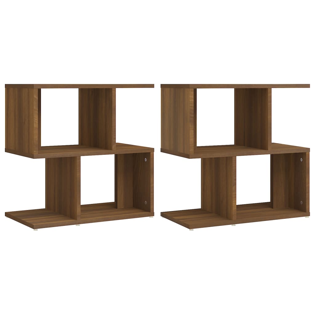 Nachtkastjes 2 St 50X30X51,5 Cm Bewerkt Hout Bruineikenkleurig