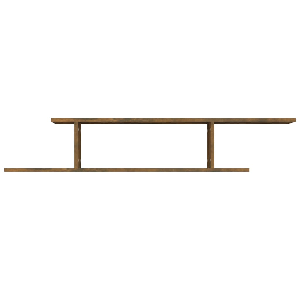 Tv-Wandschap 125X18X23 Cm Bewerkt Hout Gerookt Eikenkleurig