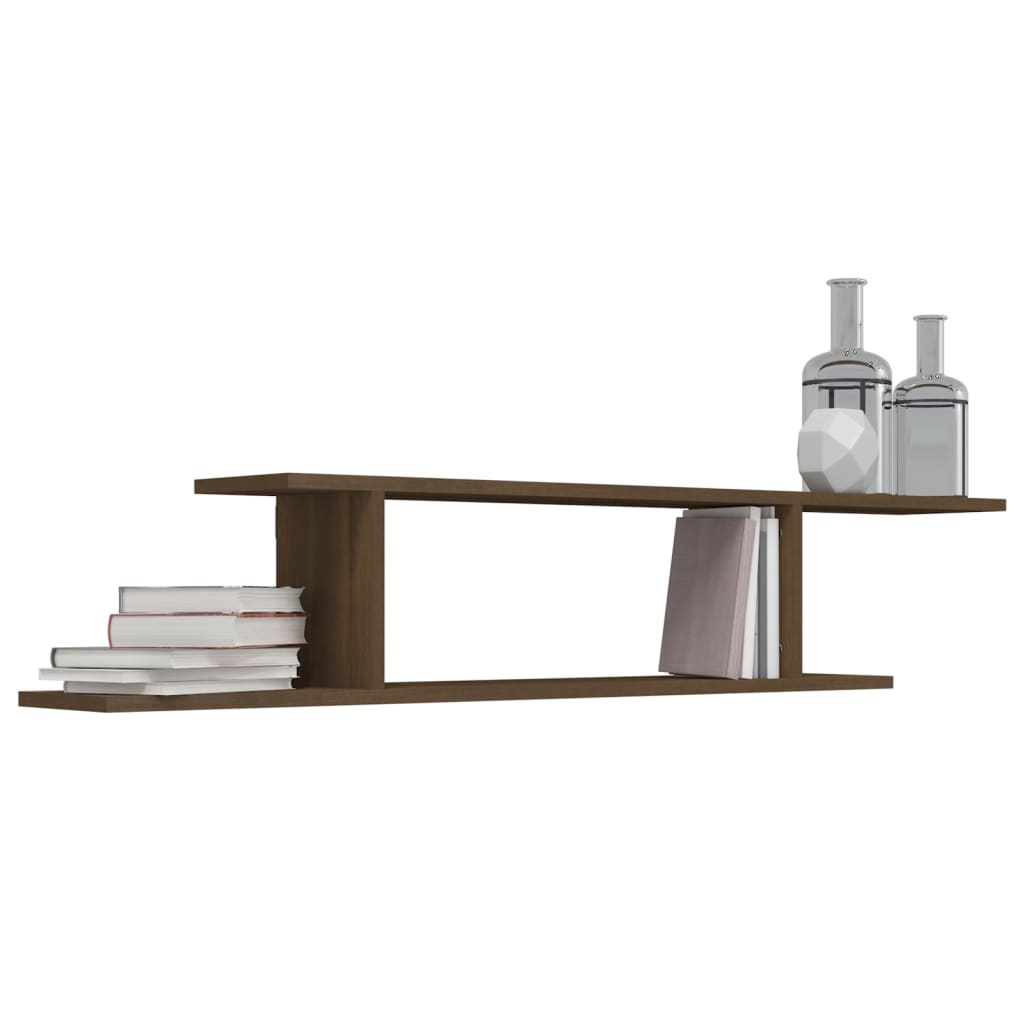 Tv-Wandschap 125X18X23 Cm Bewerkt Hout Bruineikenkleurig