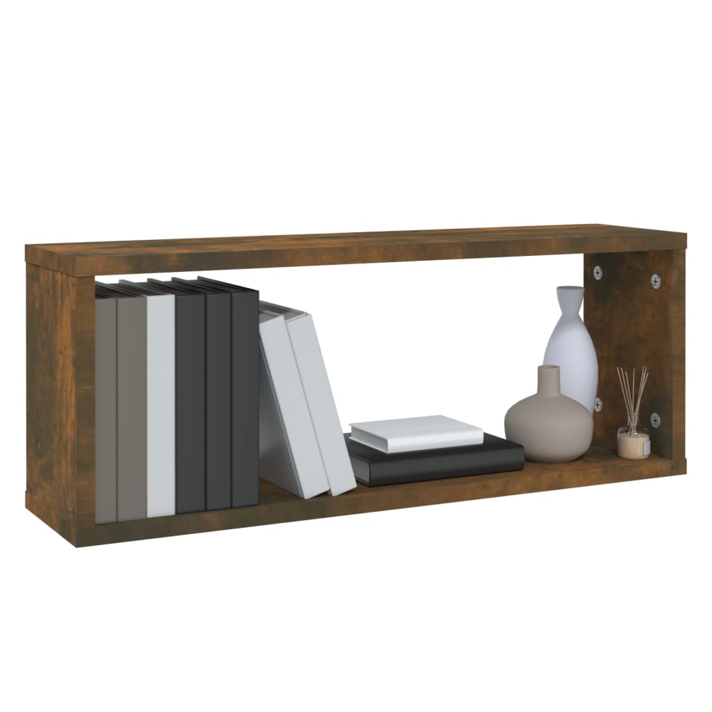 Wandschappen Kubus 4 St 60X15X23 Cm Bewerkt Hout Gerookt Eiken