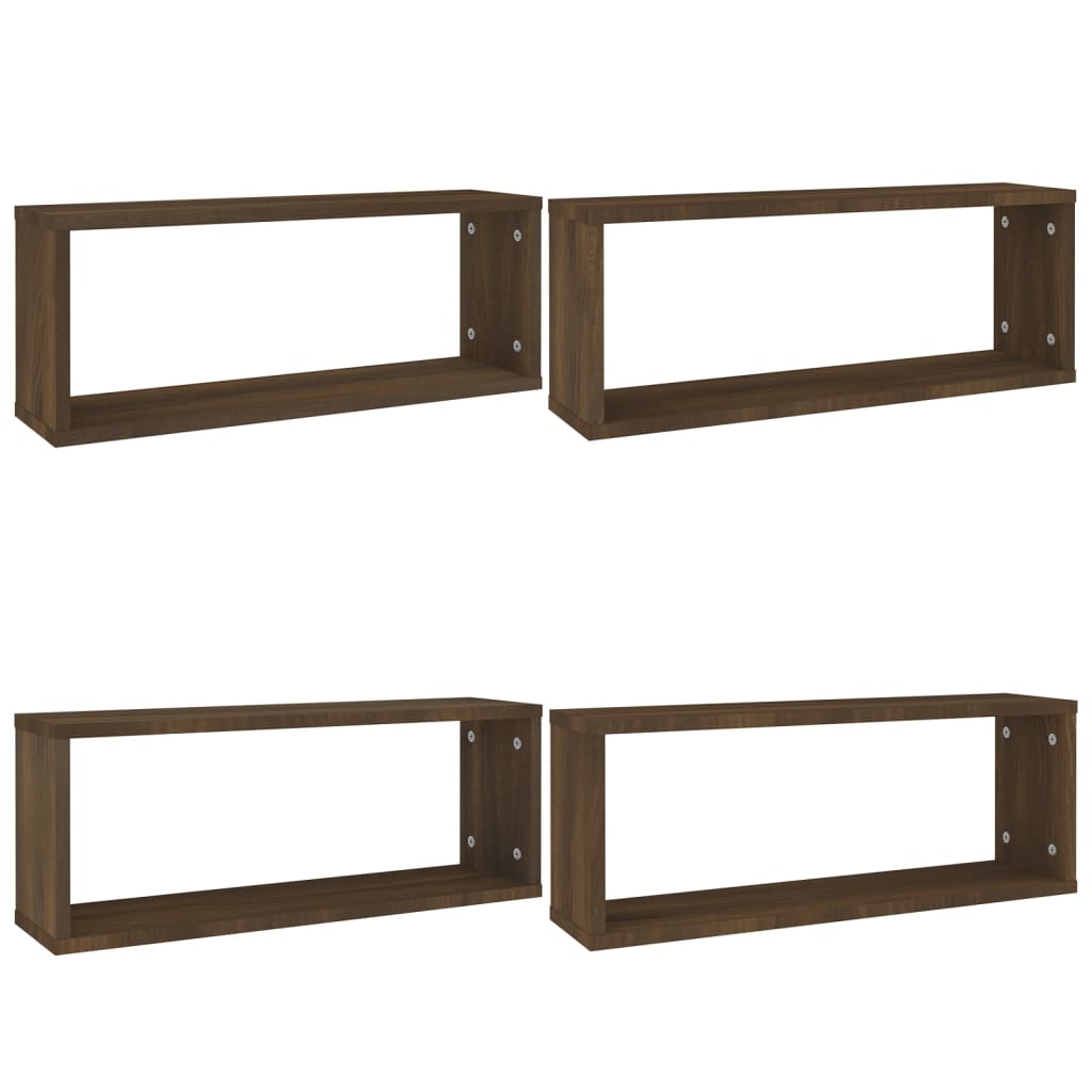 Wandschappen Kubus 4 St 60X15X23 Cm Bewerkt Hout Bruineiken