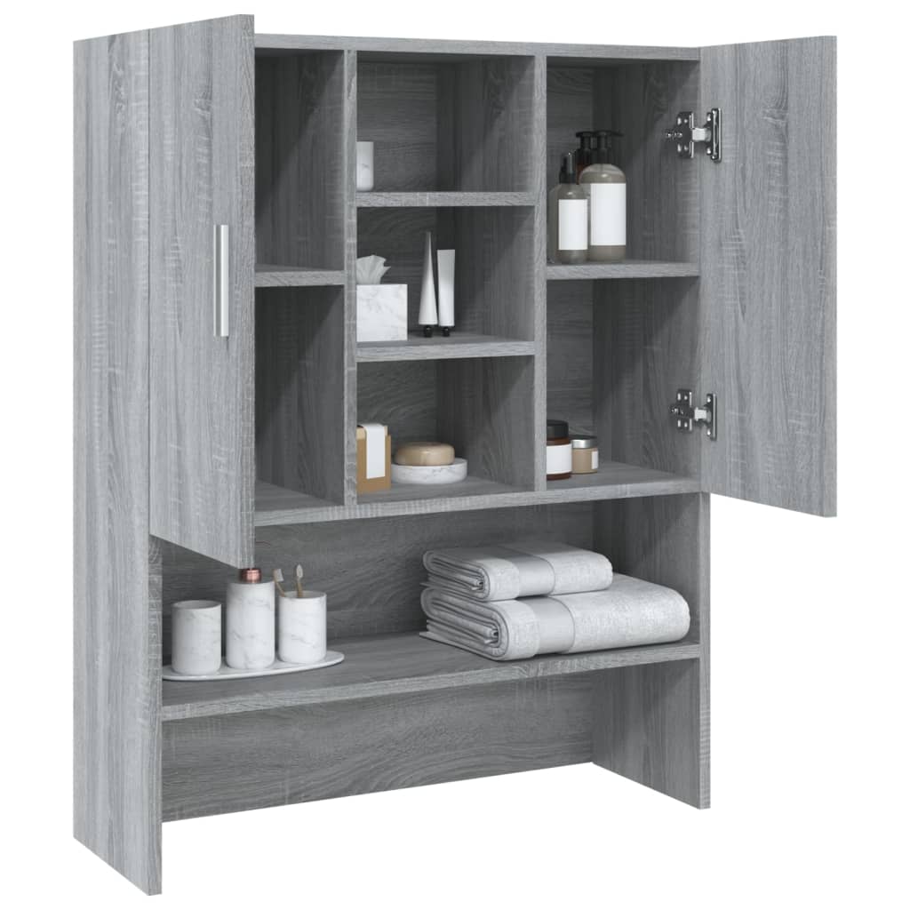 Wasmachinekast 70,5X25,5X90 Cm Grijs Sonoma Eikenkleurig