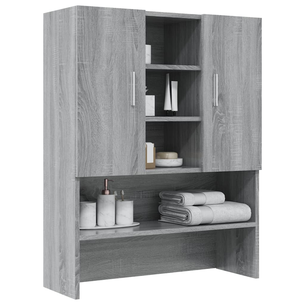 Wasmachinekast 70,5X25,5X90 Cm Grijs Sonoma Eikenkleurig