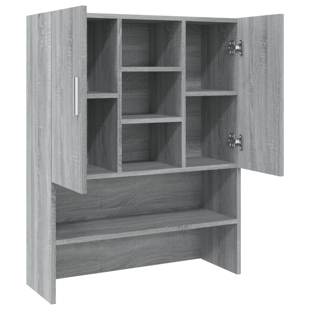 Wasmachinekast 70,5X25,5X90 Cm Grijs Sonoma Eikenkleurig