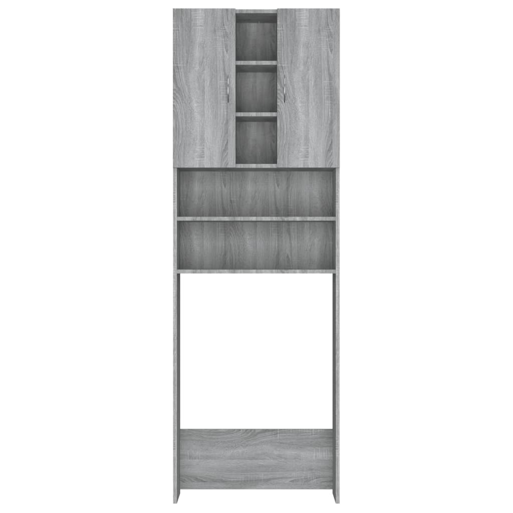 Wasmachinekast 64X25,5X190 Cm Grijs Sonoma Eikenkleurig