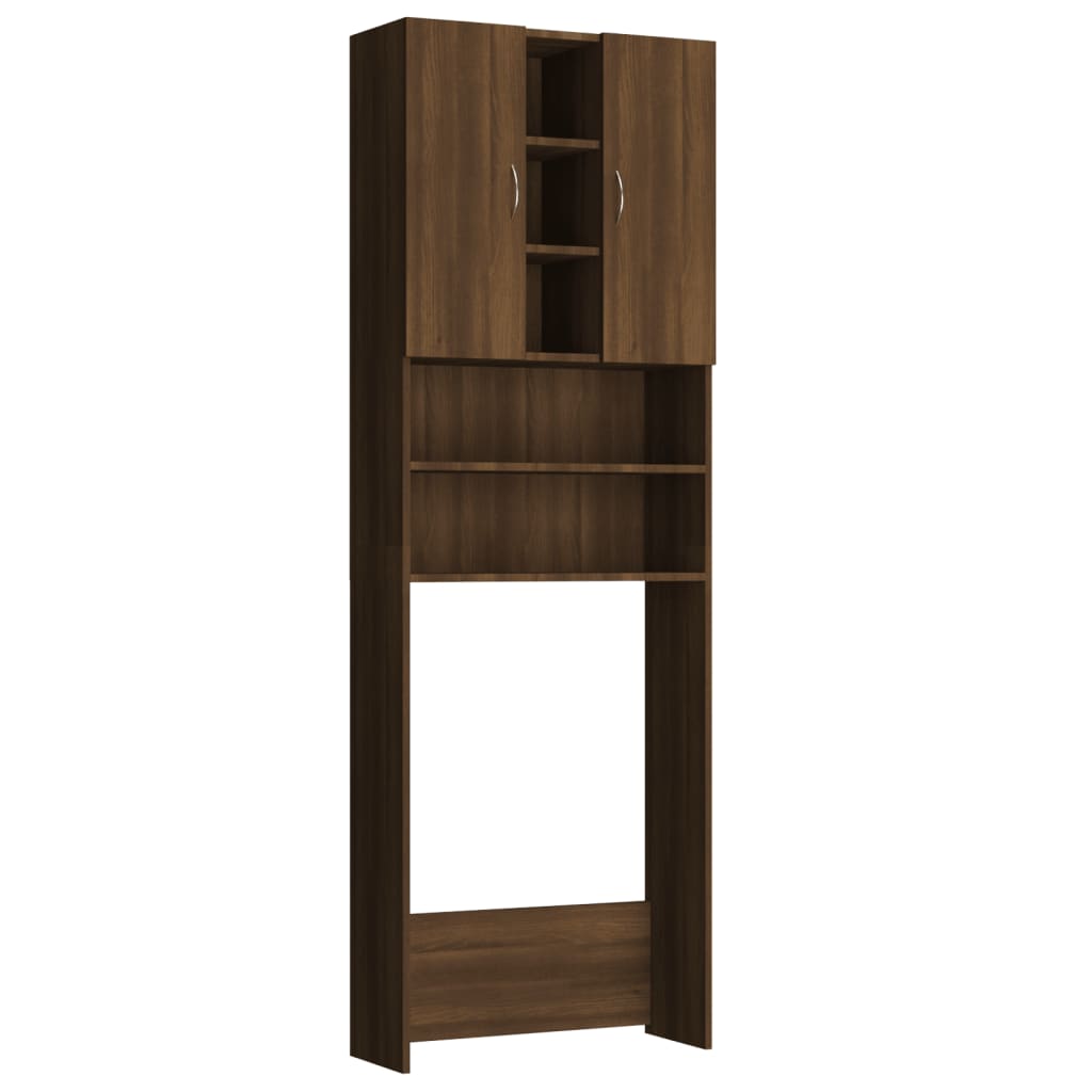 Wasmachinekast 64X25,5X190 Cm Bruineikenkleurig