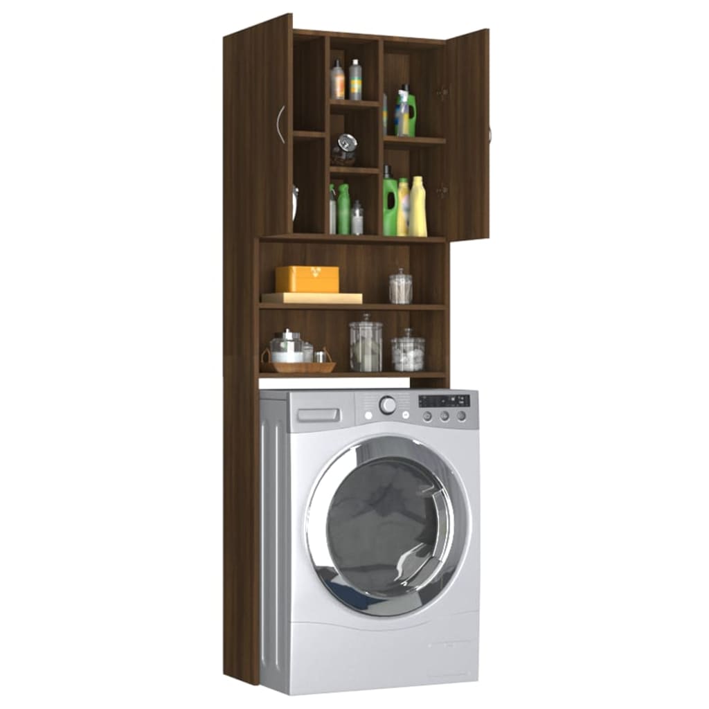 Wasmachinekast 64X25,5X190 Cm Bruineikenkleurig