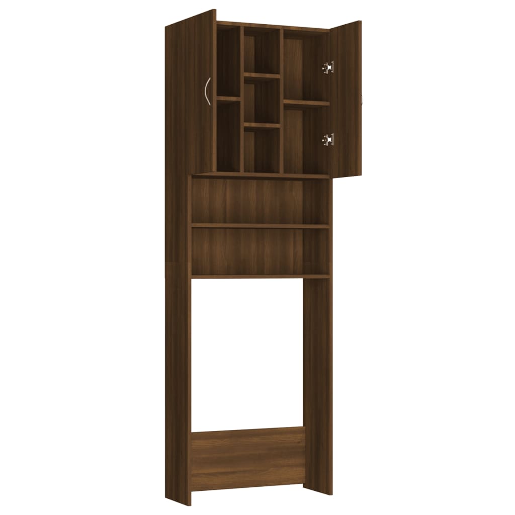 Wasmachinekast 64X25,5X190 Cm Bruineikenkleurig
