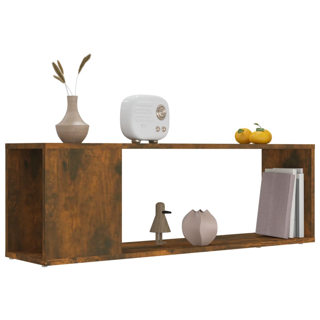 Tv-Meubel 100X24X32 Cm Bewerkt Hout Gerookt Eikenkleurig