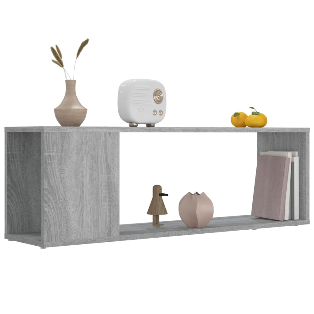Tv-Meubel 100X24X32 Cm Bewerkt Hout Grijs Sonoma Eikenkleurig
