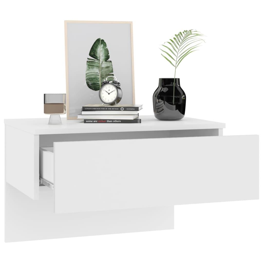 Wandnachtkastjes 2 St Bewerkt Hout Wit