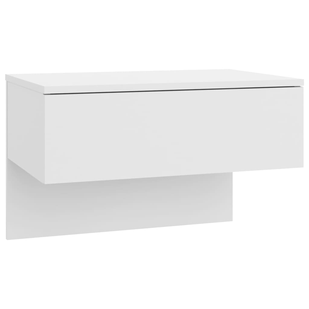 Wandnachtkastjes 2 St Bewerkt Hout Wit