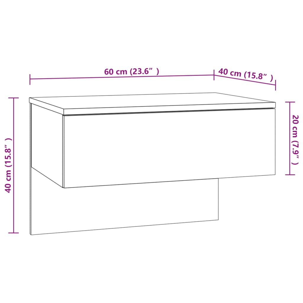 Wandnachtkastjes 2 St Bewerkt Hout Wit