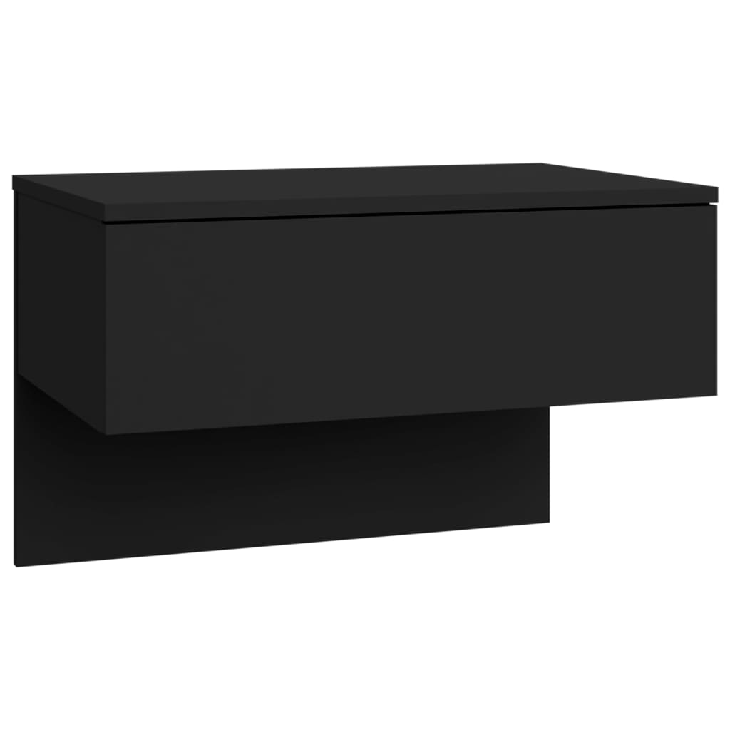 Wandnachtkastjes 2 St Bewerkt Hout Zwart