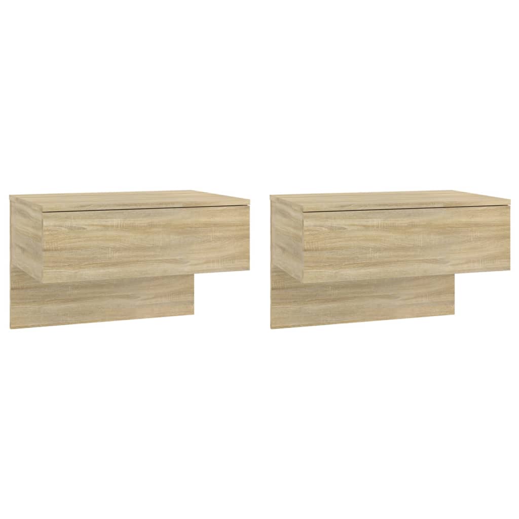 Wandnachtkastjes 2 St Bewerkt Hout Sonoma Eikenkleurig
