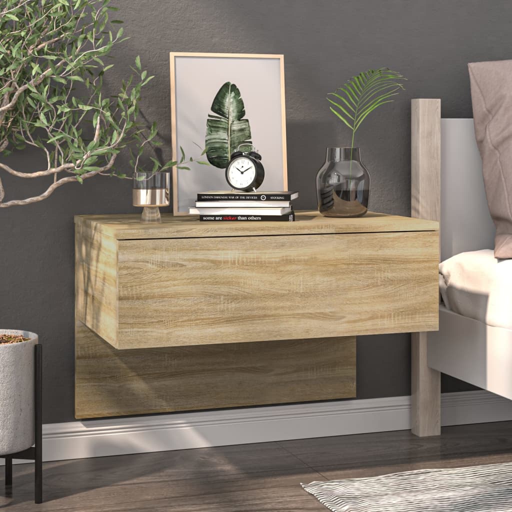 Wandnachtkastjes 2 St Bewerkt Hout Sonoma Eikenkleurig