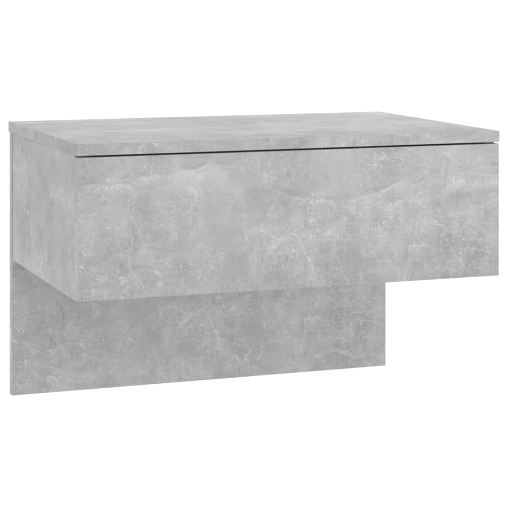 Wandnachtkastje Bewerkt Hout Betongrijs