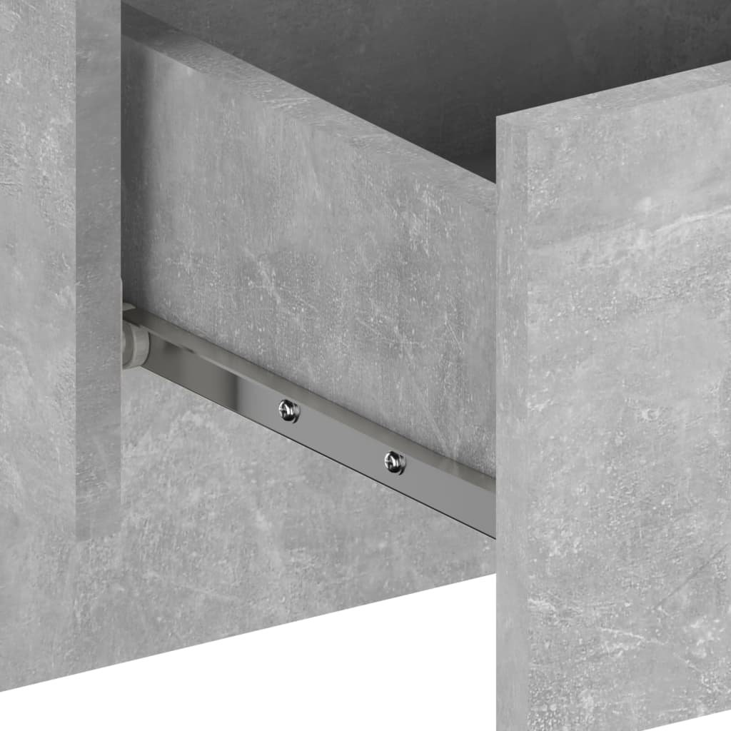 Wandnachtkastje Bewerkt Hout Betongrijs