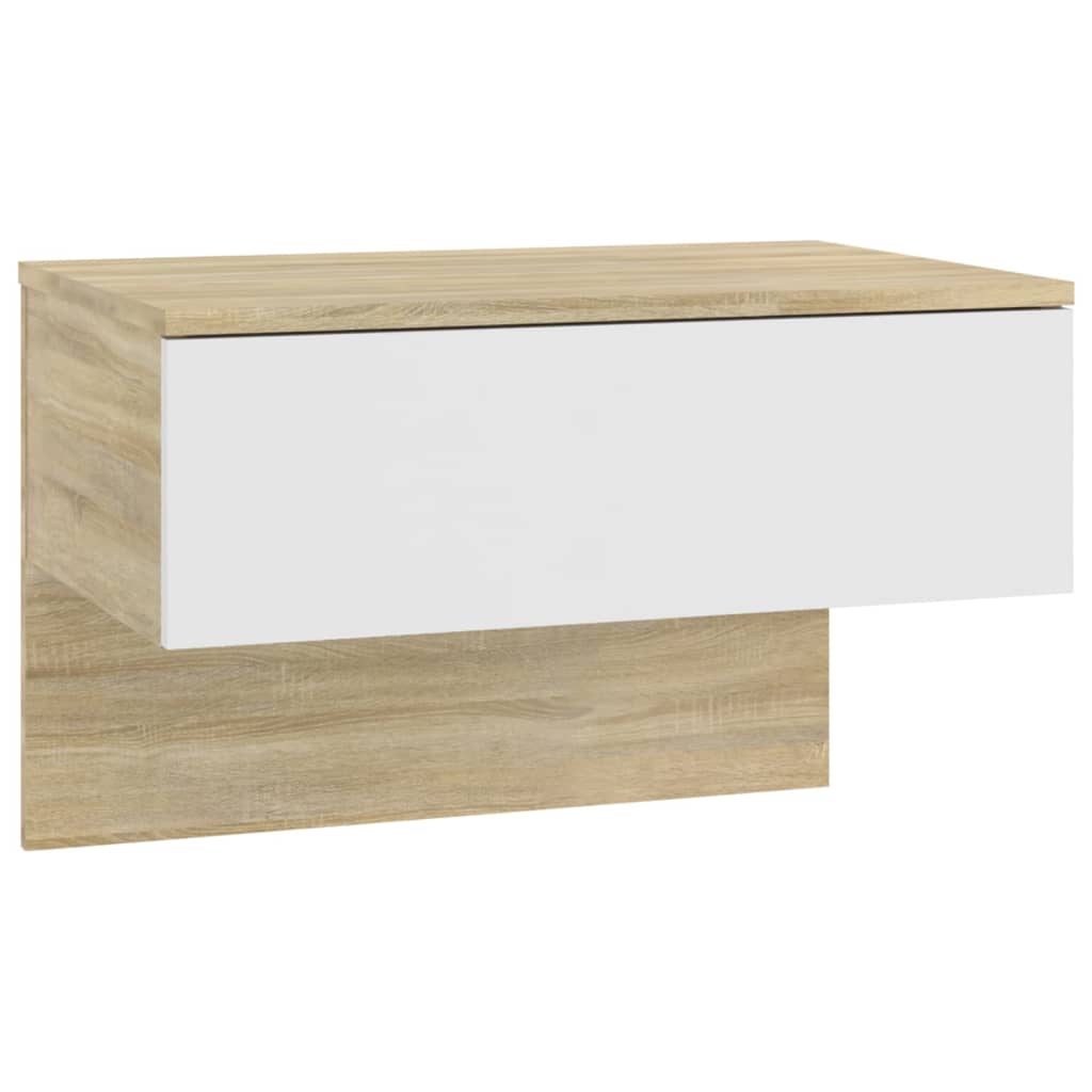 Wandnachtkastjes 2 St Bewerkt Hout Sonoma Eikenkleurig En Wit
