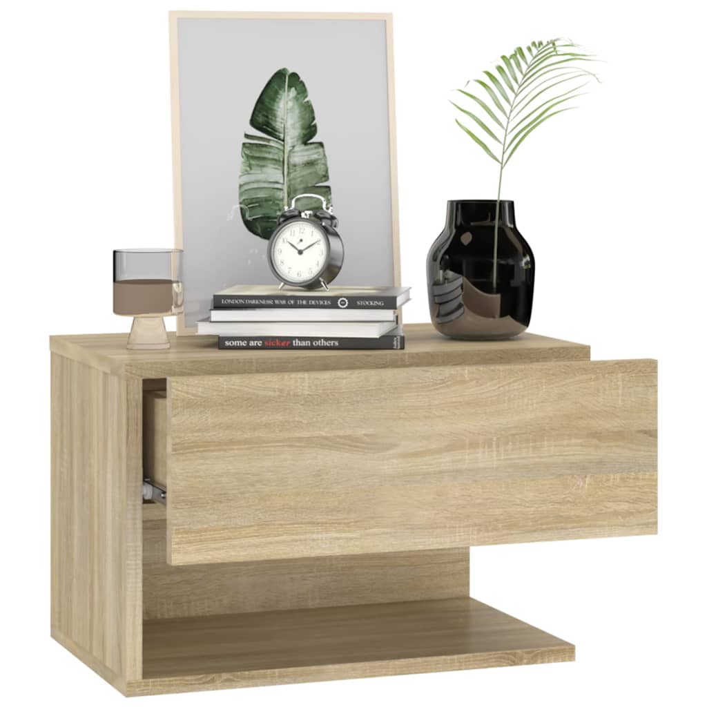 Wandnachtkastje Bewerkt Hout Sonoma Eikenkleurig
