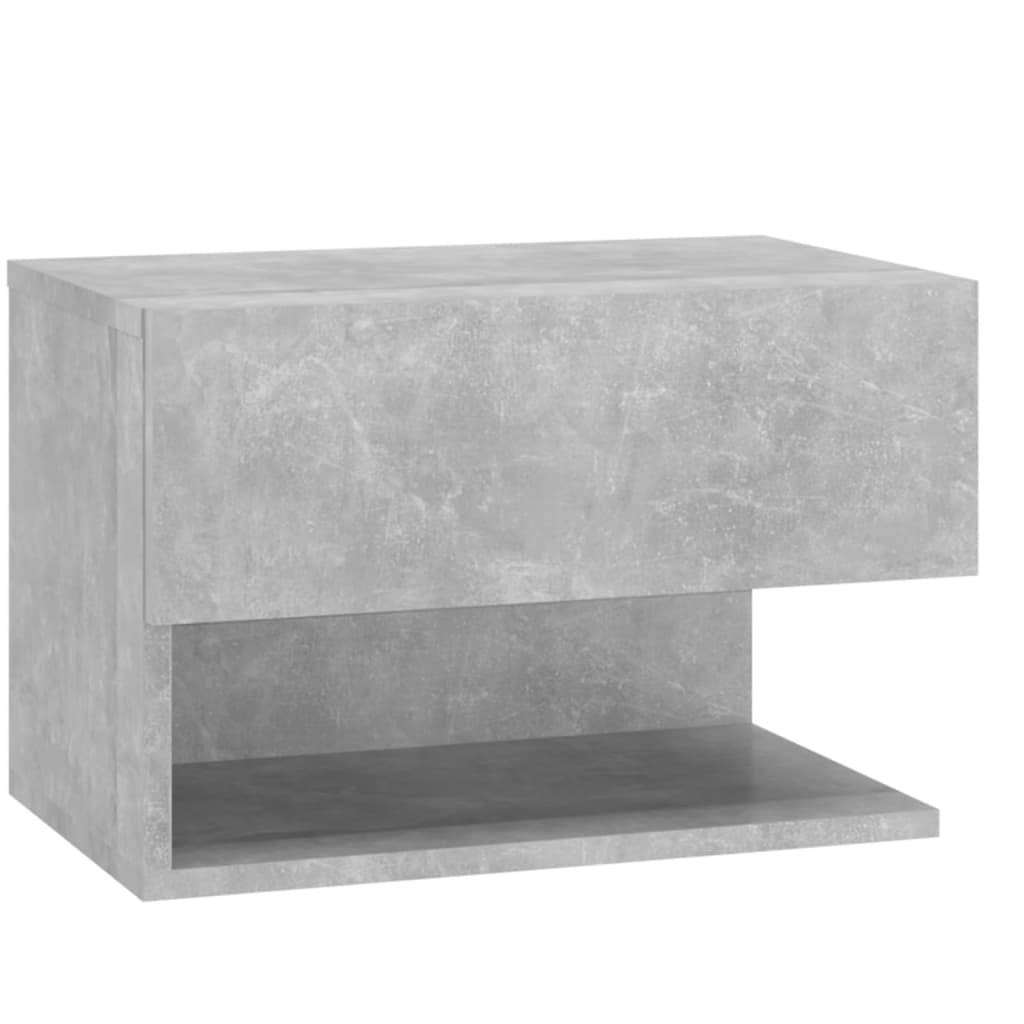 Wandnachtkastjes 2 St Bewerkt Hout Betongrijs