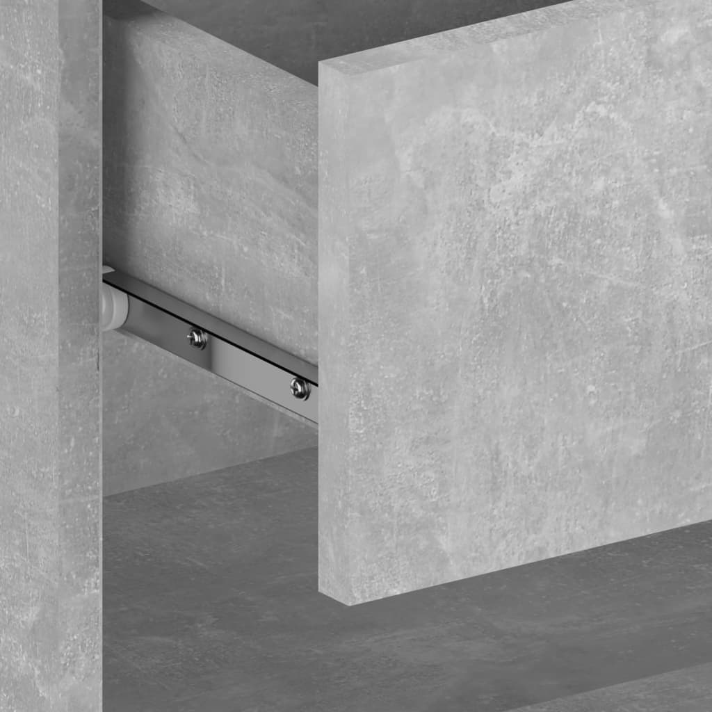 Wandnachtkastjes 2 St Bewerkt Hout Betongrijs