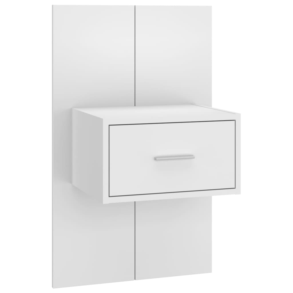 Wandnachtkastjes 2 St Bewerkt Hout Wit