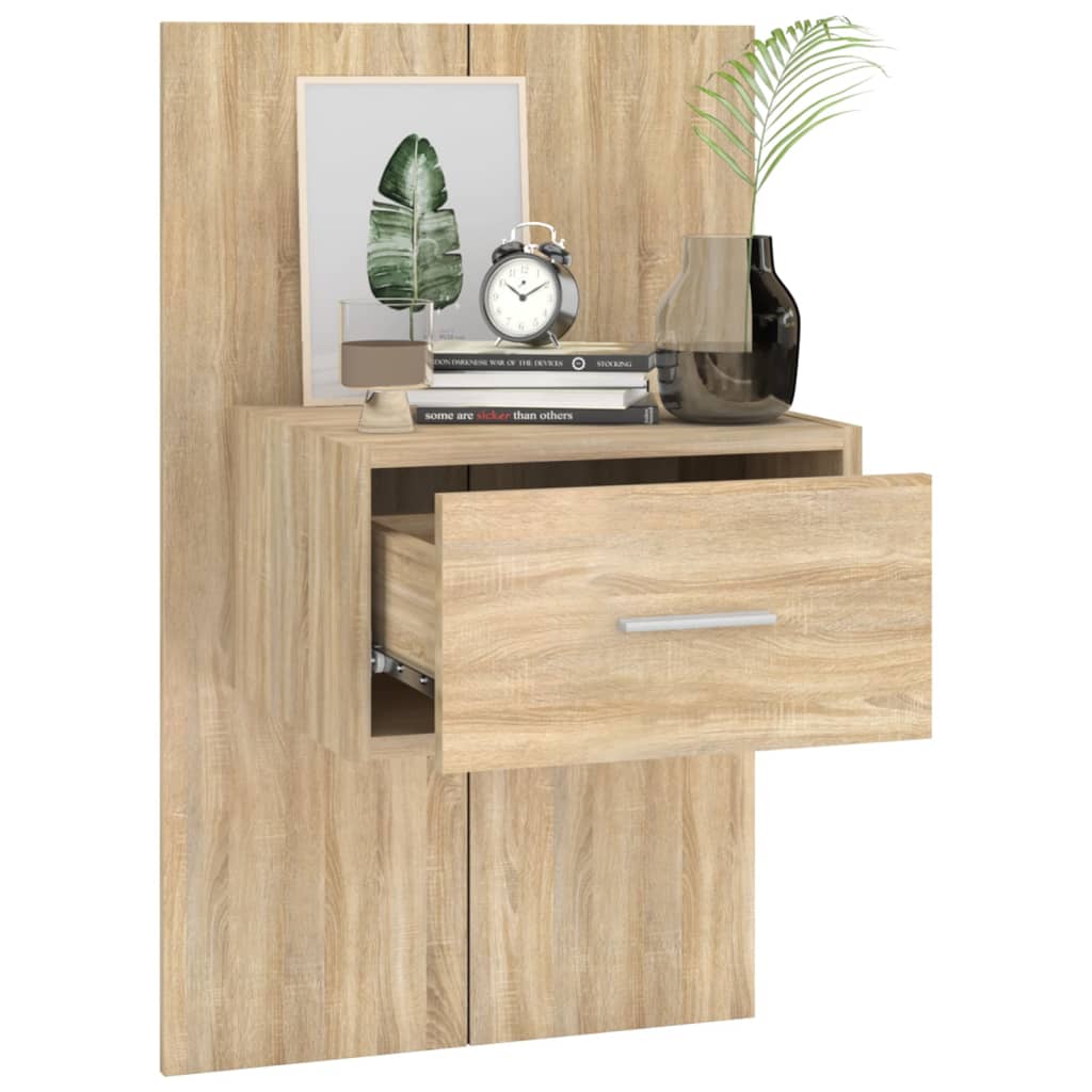 Wandnachtkastje Bewerkt Hout Sonoma Eikenkleurig