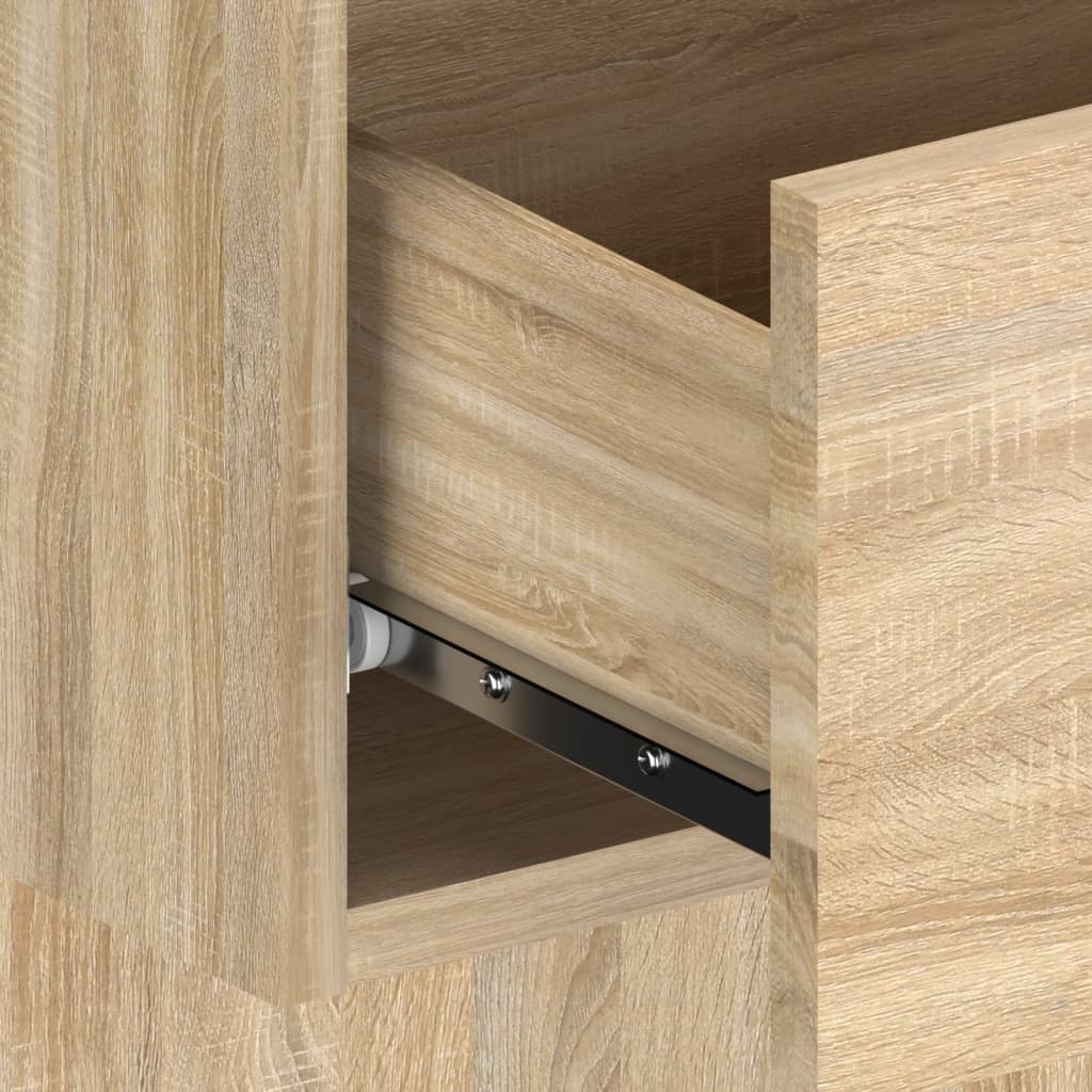 Wandnachtkastje Bewerkt Hout Sonoma Eikenkleurig