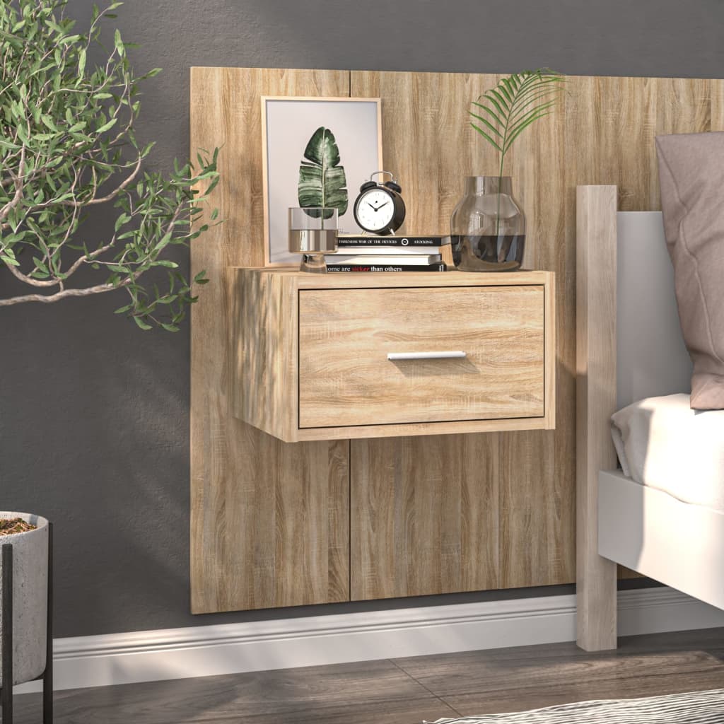 Wandnachtkastje Bewerkt Hout Sonoma Eikenkleurig