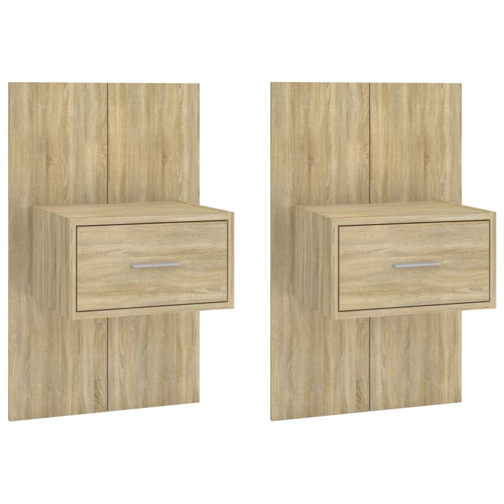 Wandnachtkastjes 2 St Bewerkt Hout Sonoma Eikenkleurig