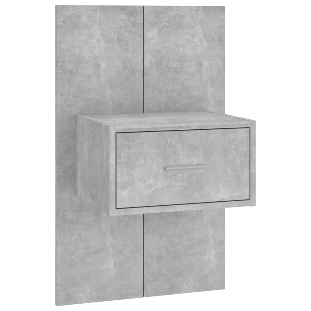 Wandnachtkastje Bewerkt Hout Betongrijs