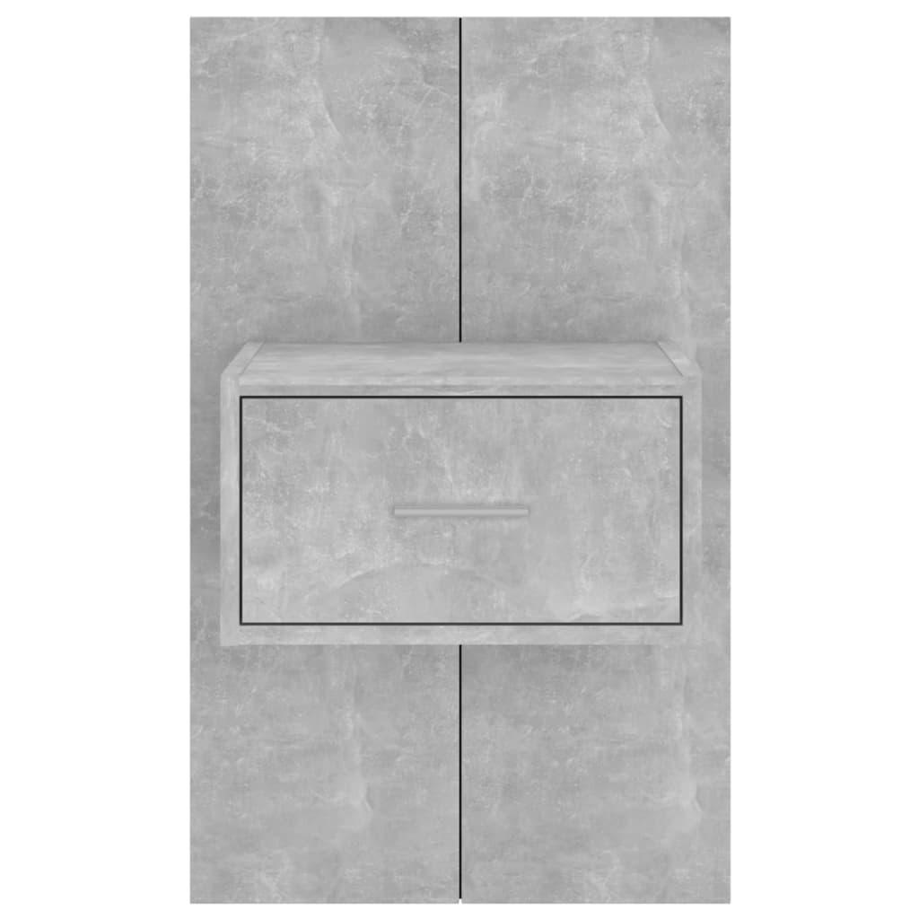 Wandnachtkastje Bewerkt Hout Betongrijs