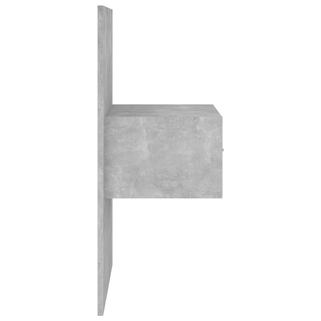 Wandnachtkastje Bewerkt Hout Betongrijs